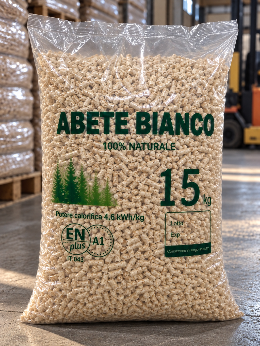 Pellet Premium Certificato – Pedana 60 Sacchi da 15 kg