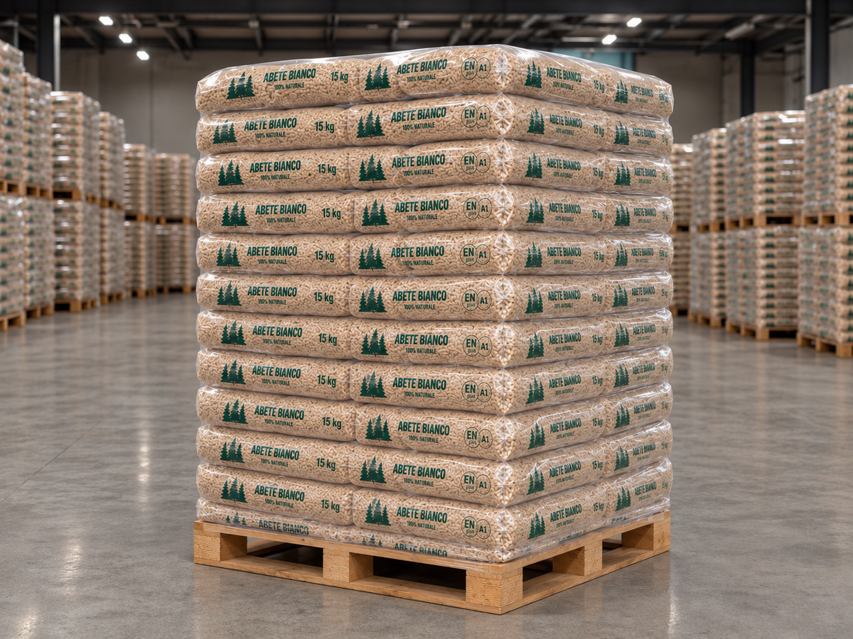 Pellet Premium Certificato – Pedana 60 Sacchi da 15 kg